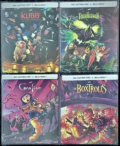 LAIKA BUNDLE: CORALINE KUBO BOXTROLLS PARANORMAN 4K BLURAY STEELBOOKS *SEALED* - Picture 1 of 20