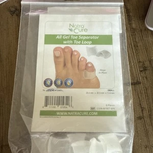 NatraCure Advanced Gel Toe Separator w/ Loop Small 6Pk - Bunions, Corns Relief - Picture 1 of 4