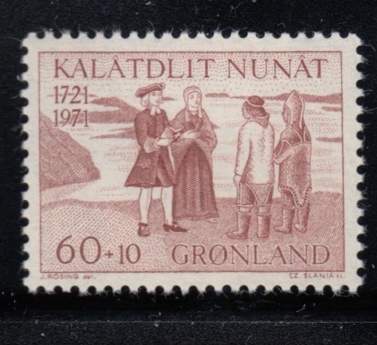 GROENLANDIA Hans Egede Explicando Biblia a Nativos Sello MNH Foto 1 de 1