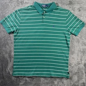 Polo Ralph Lauren camicia uomo XL verde bianco a righe vestibilità classica logo pony - Foto 1 di 8