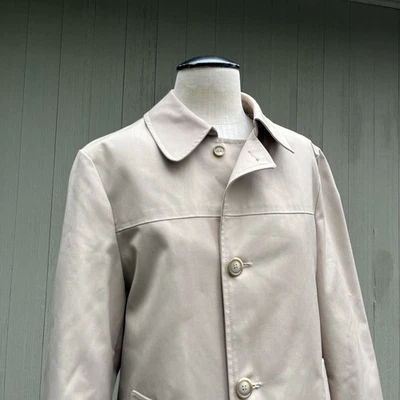 Abrigo de Colección Años 80 ClipperMist Todo Clima Para Hombres 38R Trench Taupe Cremallera Forro Usado en Excelente Condición Foto 1 de 4