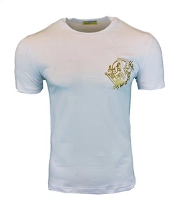 Versace Jeans Camiseta M Slim Fit Blanco Top Estampado Lámina Dorada Mediano ... - Imagen 1 de 4