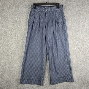 Pantalones de mezclilla Democracy Skyrise a rayas plisados recortados pierna ancha talla 4 entrepierna de 25′′ - Imagen 1 de 10