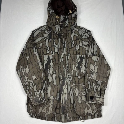 Chaqueta De Colección Fieldline Goretex Para Hombre M Rebark Camuflada Caza Con Capucha Hecha en EE. UU. Foto 1 de 4