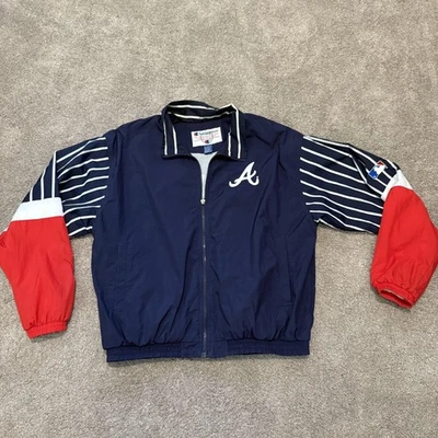 Chaqueta Atlanta Braves Para Hombre Grande MLB Campeón de Béisbol Nylon Retro Años 90 Foto 1 de 4