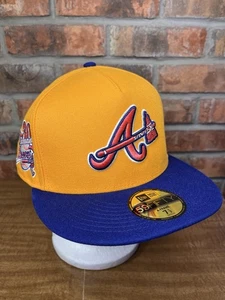 New Era Atlanta Braves 30th Season Yellow 59Fifty Size 7 1/2 Hat A-Frame MLB - Picture 1 of 8