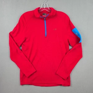 Icebreaker Herren Bodyfit 260 Merino Crew Neck Shirt Pullover Rot M 1/4 Zip - Bild 1 von 8