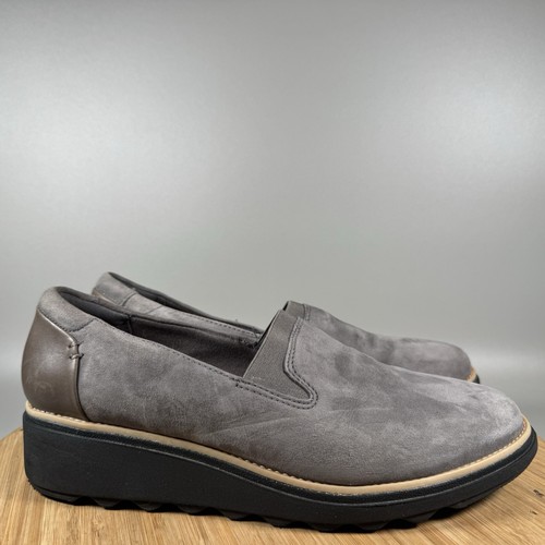 Mocassino slip on donna Collection by Clarks Sharon Dolly grigio scamosciato 8