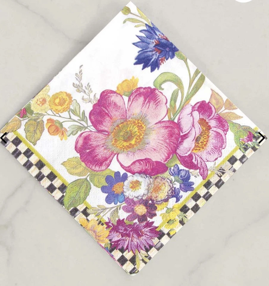 1 servilleta de cóctel de papel blanco para mercado de flores Mackenzie Childs 1 servilleta para manualidades Foto 1 de 1