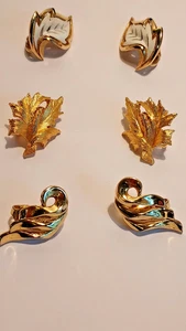 Crown Trifari Earrings 3 Pair With C Copyright Symbol 1955 to 1969 Clip Preowned - Picture 1 of 10