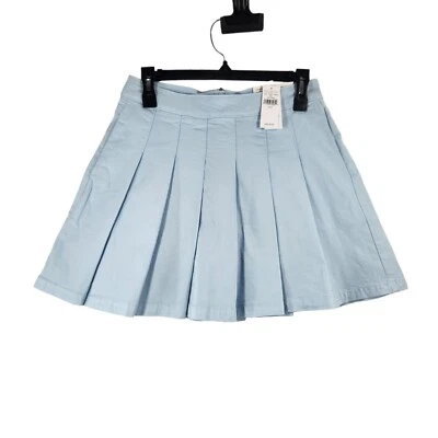 Nueva falda plisada American Eagle supe elástica para mujer talla 4 tiro alto azul bebé Foto 1 de 4