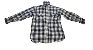 Vintage Woolrich Shirt Youth Sz 15.5 Yellow Black Plaid Gorpcore Kids Retro - Picture 1 of 15