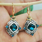 Fashion Blue Zirconia Drop Earrings for Women 925 Silver Jewelry  A Pair/set