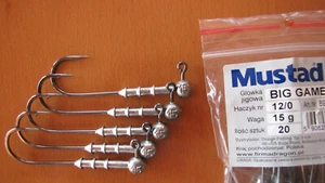 5 MUSTAD JIGKÖPFE Nr. 12/0 für Köder Gummifisch HIT!  Diverse 15,0g - 35,0g - Bild 1 von 5