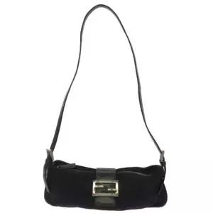 Auth FENDI - 26685 Black Chemical Fiber Leather Shoulder Bag - Picture 1 of 12