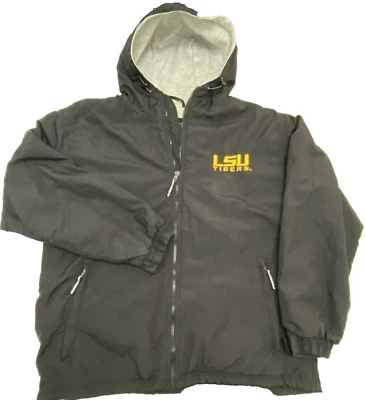 Charles River Apparel  Men's Sz Med Black LSU fleece Lined Jacket With Hoodie - Image 1 of 4