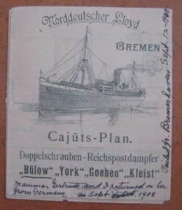 BULOW / YORCK / GOEBEN / KLEIST (NGL) 1907 DECK PLAN - Picture 1 of 2