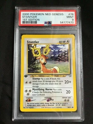 Pokemon Cards: 1st Edition Neo Genesis Common: Stantler 76/111: PSA 9 - Image 1 of 4
