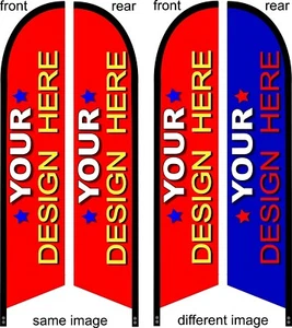 DOUBLE SIDED CUSTOM QUALITY SWOOPER FEATHER FLAG BANNER SIGN with your message - Picture 1 of 1