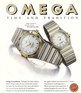 VTG 1995 OMEGA Constellation Watch 18kt Gold Original Print Ad 20x27cm VAN423 - Picture 1 of 3