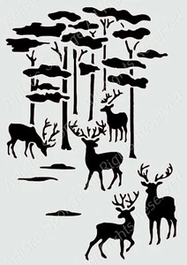 Deer Animal Forest Nature A5 A4 A3 Cards Craft Reusable Mylar Stencil / Animal1 - Picture 1 of 6