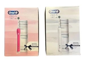 Oral-B PRO 1 680 Pink White Design Edition Rechargeable Toothbrush Travel Case - Picture 1 of 4
