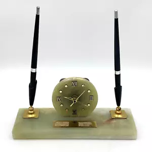 Reloj Cuarzo Vintage Base Ónix Doble Pluma Estilográfica Tochigi Tokei Japón Verde - Imagen 1 de 8