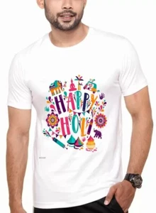 Holi T Shirts Adults Children Kids Festival of Colours Happy Holi Cotton UK - Picture 1 of 31