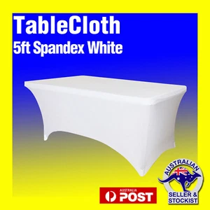 Tablecloths FITTED White Spandex Wedding Trestle Table Cloths 5ft Event Party - Picture 1 of 1