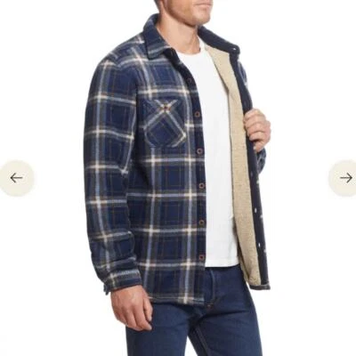 Weatherproof Sherpa Lined Fleece Shirt Jacket in Maritime Blue Large - Image 1 of 4