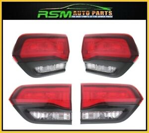 Tail Light Set for 2014-2022 Jeep Grand Cherokee SRT Clear & Red Lens 4Pcs
