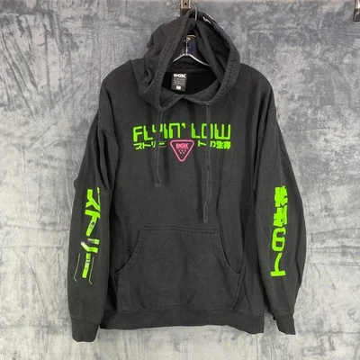 DGK Skateboarding Liquid City 2 Sided Flyin Low UFO Mushrooms Hoodie Black Large - Image 1 of 4