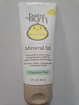 Sun Bum Baby Mineral Protector Solar Loción Amplio Espectro FPS 50 3oz Exp 011/25  Foto 1 de 2
