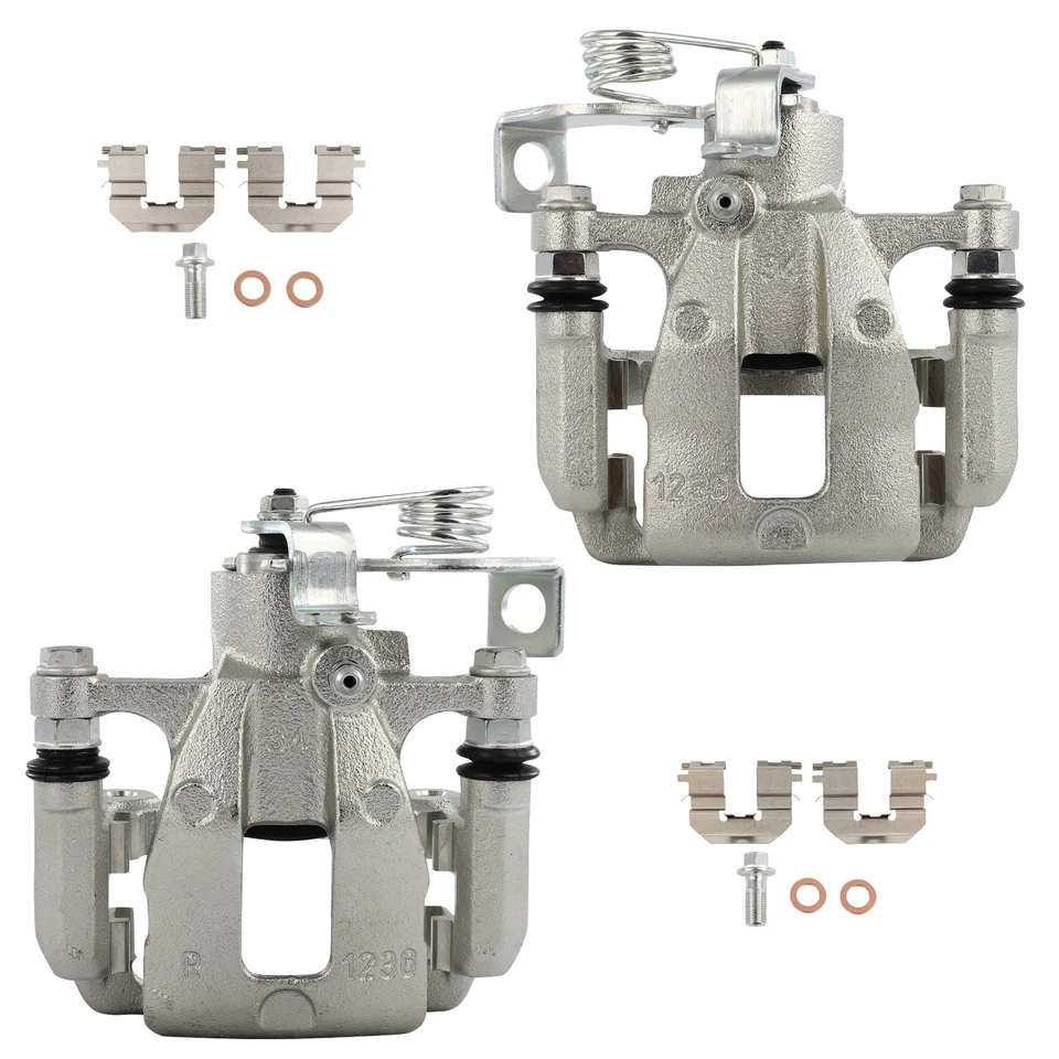 Par de pinzas de freno traseras con soporte para Dodge Attitude 12-17 Hyundai Accent 12-14 Foto 1 de 1