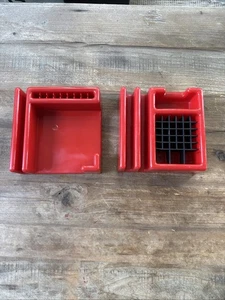 Vintage Plast-Teknik Desk Organizers Goteborg Set Sweden Red MCM - Picture 1 of 20