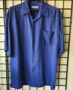 Milano Bay Bowling Shirt Mens Size XXL Button Up Short Sleeve Blue - Picture 1 of 5