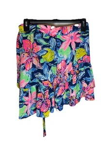 Lilly Pulitzer Nessa Skirt Nauti Navy Capri Soleil Preppy Beach Vibrant, Size 6 - Picture 1 of 8