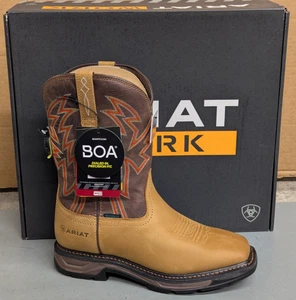 New Ariat Work Hog XT BOA Bark/Brown Boots #10038921 Mn 9.5D Medium W Tags & Box - Picture 1 of 16