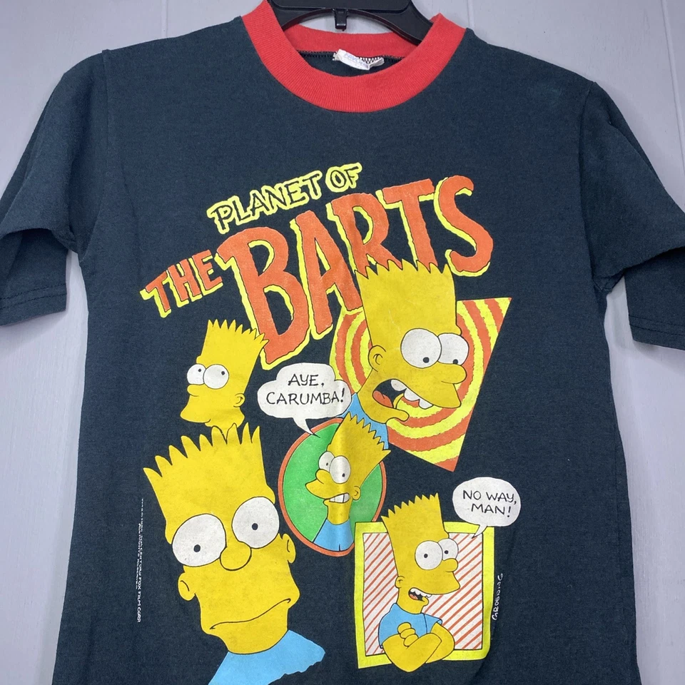 Camiseta De Colección Años 90 Los Simpson Juvenil Mediana Desvanecida Estampado Pesado 16x23 M RARA Desteñida Foto 1 de 4