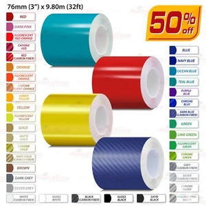 Auto Zierstreifen PinStripe AUFKLEBER Linienband Folie Dekorstreifen 76mm 3" - Bild 1 von 50