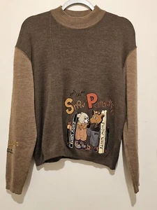VTG 90's Hardy Amies London Skiing Snow Paradise Sweater Women's Size M - Picture 1 of 6