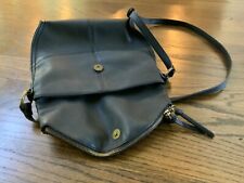 Sonoma black leather Rockabilly hiphop crossbody shoulder bag purse long strap