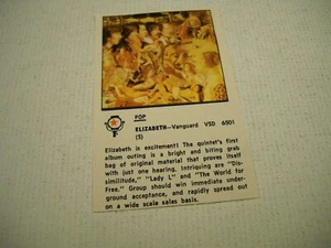 ELIZABETH 1968 original Vanguard Records music biz promo lp reseña ELIZABETH - Imagen 1 de 1