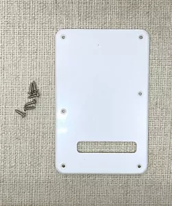 Cubierta de trémolo Fender Squier Strat blanca PLACA TRASERA con TORNILLOS placa posterior de una sola capa - Imagen 1 de 10