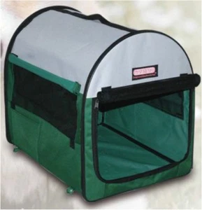 27" Pet Carrier Travel Bag Crate Tent Cage Folding w/Case Green Beige Dog Cat - Picture 1 of 9