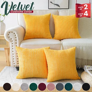 2,4 Pack Cushion Covers or Filled Cushions Decorative 18" x 18" Bed Sofa Pillows - Picture 1 of 68