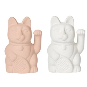 Dekovase Neko Vase DOIY Keramik Lucky Cat Blumenvase Apricot Katze ca.13x10x19cm - Picture 1 of 13