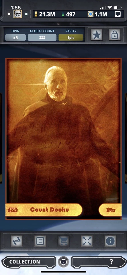Topps Star Wars Digital Card Trader Gilded Galaxy 2017 Count Dooku Insert - Image 1 of 1