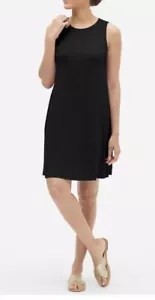 Gap Crewneck Swing Dress in Rayon Sleeveless Black Women`s Dresses $40 NWT - Picture 1 of 8