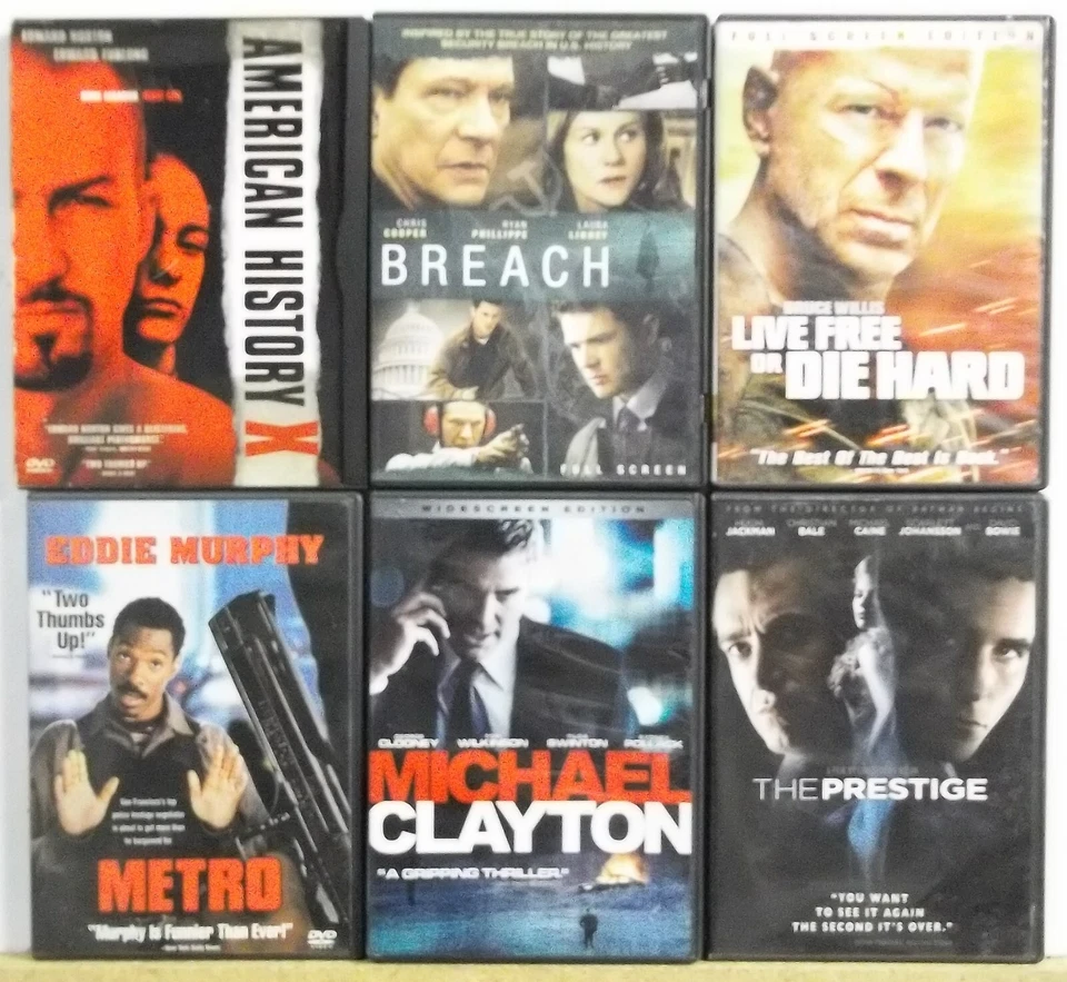 6 Popular Movie DVDs Bruce Willis George Clooney more Lot H312 FREE US S/H - Image 1 of 1